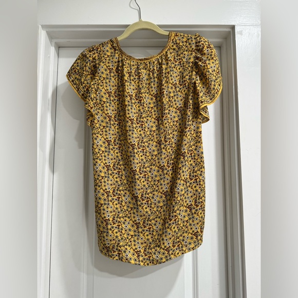 Yellow Floral Max Studio top Size Medium - Picture 2 of 5